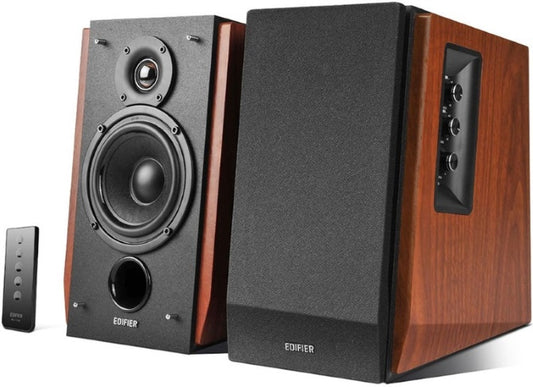 Edifier R1700BT Bluetooth Lifestyle Bookshelf Studio Speakers Brown - Wood Finish