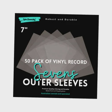 50 PACK OF 7-INCH VINYL RECORD OUTER SLEEVES FOR 45 RPM RECORDS